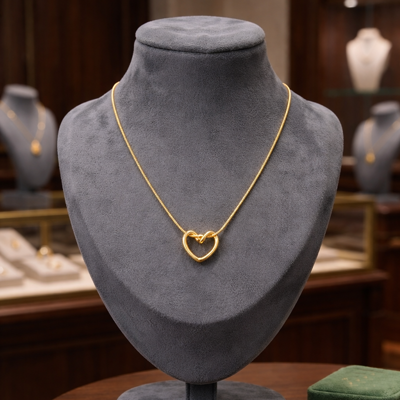 Elegant Gold Heart Pendant Necklace