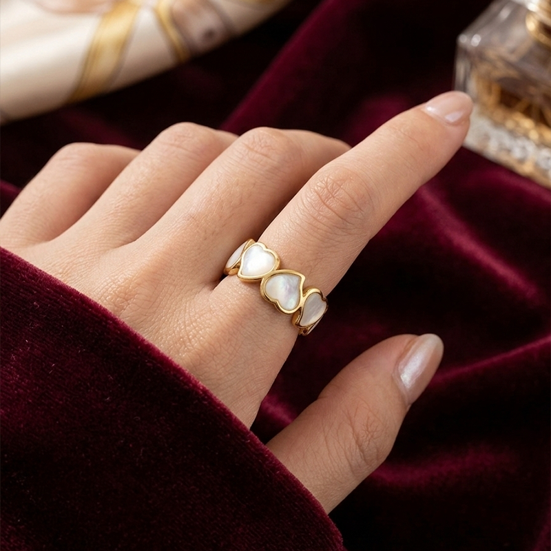Elegant Triple Heart  Ring
