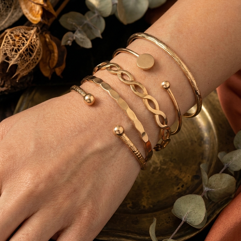 5-Piece Gold Bangle Set